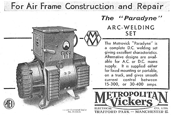 Metrovick PARADYNE Arc-Welding Set                               
