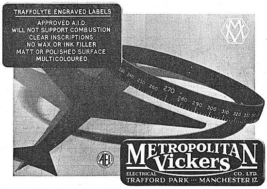 Metrovick TRAFFOLYTE Engraved Labels                             