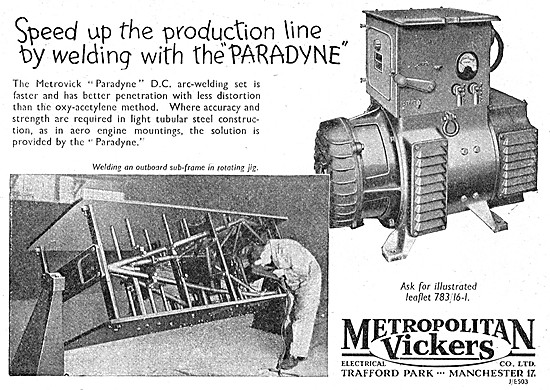 Metrovick Paradyne Arc-Welding Set                               