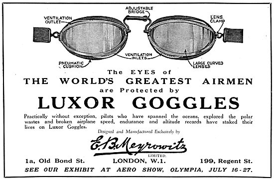 Meyrowitz Luxor Flying Goggles 1929                              