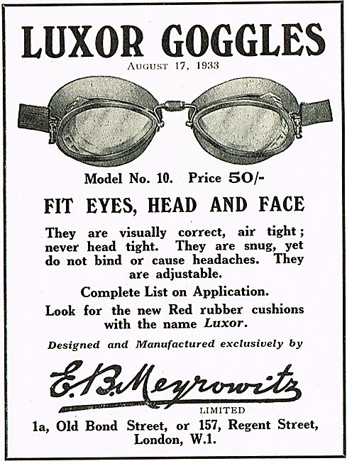 Meyrowitz Luxor No 10 Goggles Fit Eyes Head And Face             