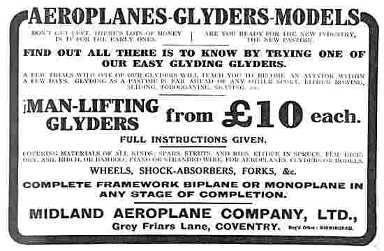 Midland Aeroplane Company Coventry  Man Lifiting Glyders From £10