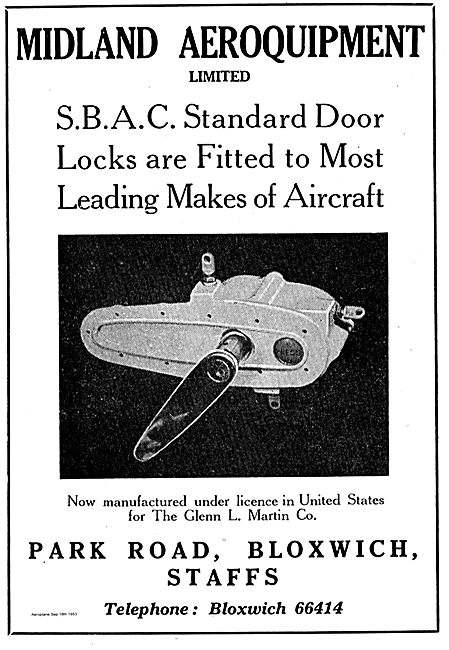 Midland Aeroquipment SBAC Standard Door Locks For Aircraft       