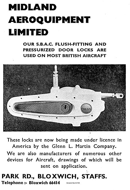 Midland Aeroquipment SBAC Flush Fitting Pressurized Door Locks   