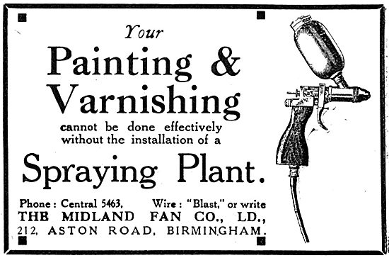 Midland Fan Painting & Varnishing Spraying Plant. 1919           