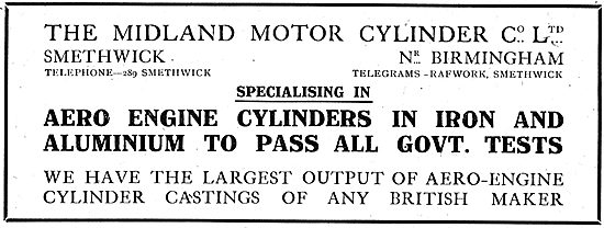 Midland Motor Cylinder Manufacturers Of Aero Engine Cylinders    