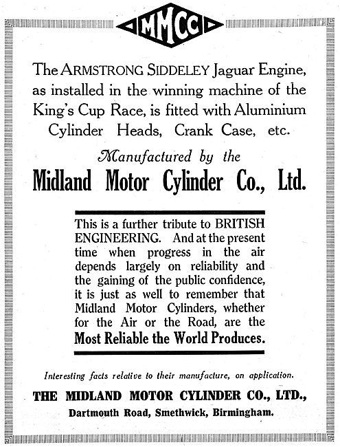 Midland Motor Cylinder -  Aero Engine Cylinders & Crank Cases    