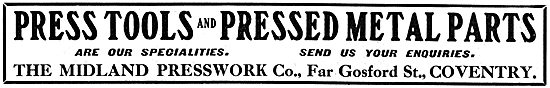 Midland Presswork Co. Pressed Metal Parts For Aircraft 1917      