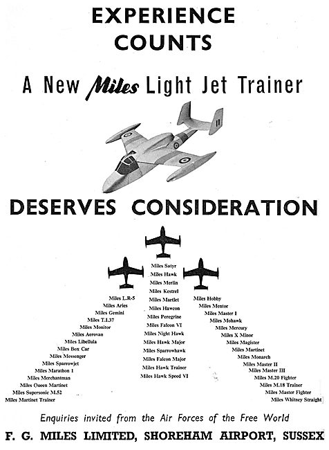 F.G.Miles Light Jet Trainer 1955   M69                           