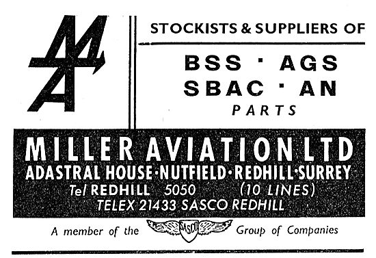 Miller Aviation - Stockists & Suppliers Of AGS Parts: SASCO      