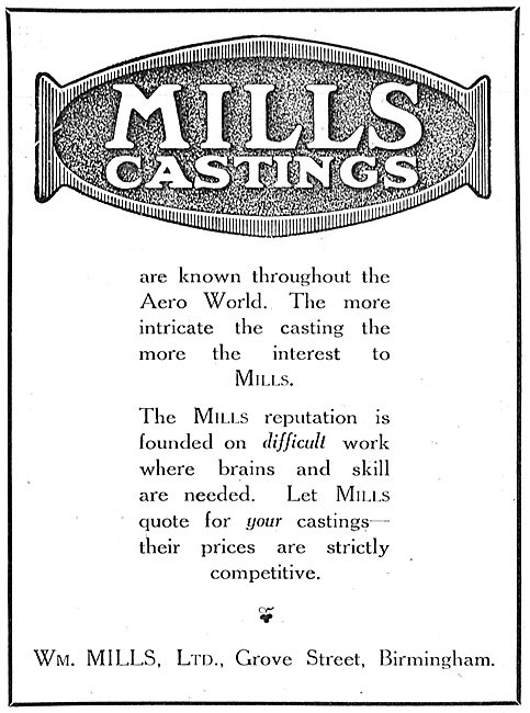 William Mills Aeroplane Castings.                                