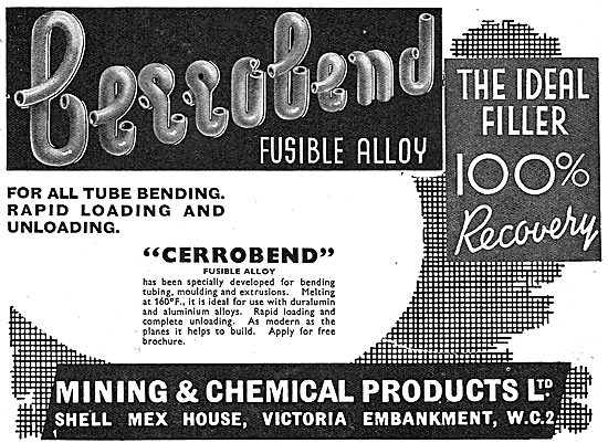 Mining And Chemical : Cerrobend Tube Bending Fusible Alloy       