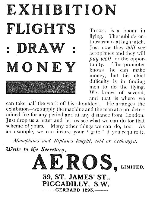 Exhibition Flights Draw Money: Let Aeros Ltd  Arrange Yours.     