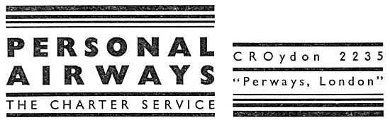 Personal Airways. Croydon. Air Charter Service                   