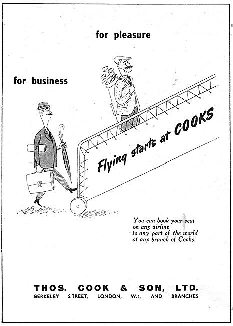Thomas Cook Travel Agency 1953 Advert                            