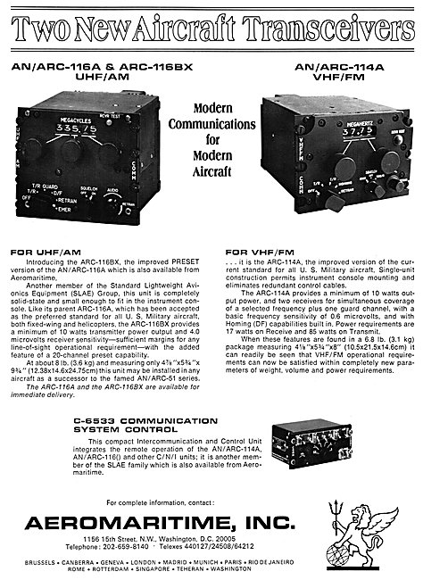 Aeromaritime Avionics - Aeromaritime Communications Equipment    