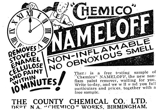The County Chemical Co: Chemico Rust Preventer Namelo 1931       