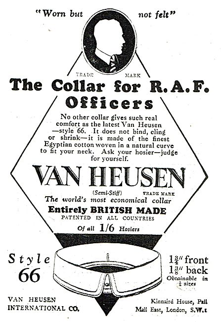 Van Heusen British Made Collars For RAF Officers: Style 66  1/6  