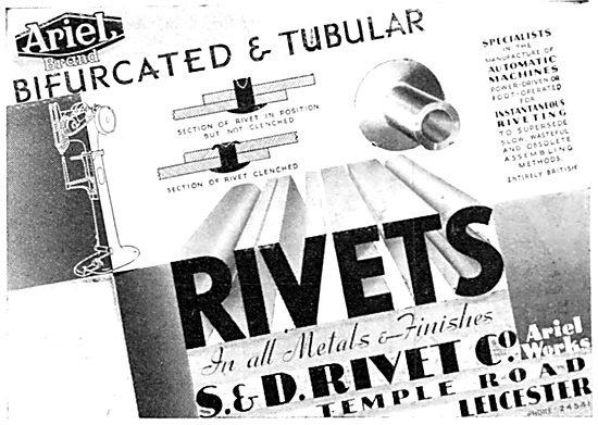 S & D Rivet Co - Temple Road, Leicester. Rivet Manufacturers     