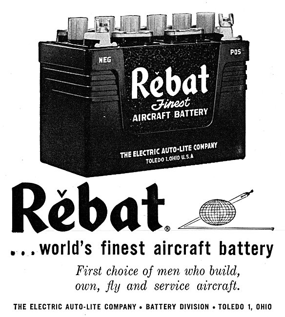 Rebat Aircraft Batteries 1958                                    