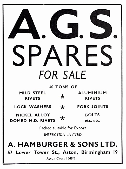 Hamburger AGS Spares                                             