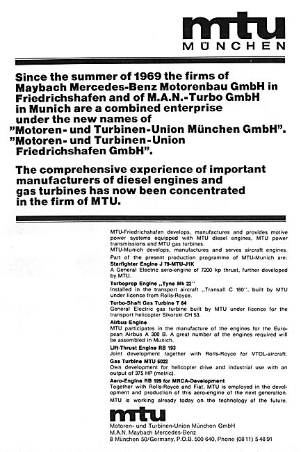 MTU Motoren - Turbinen-Union Munchen GmbH                        