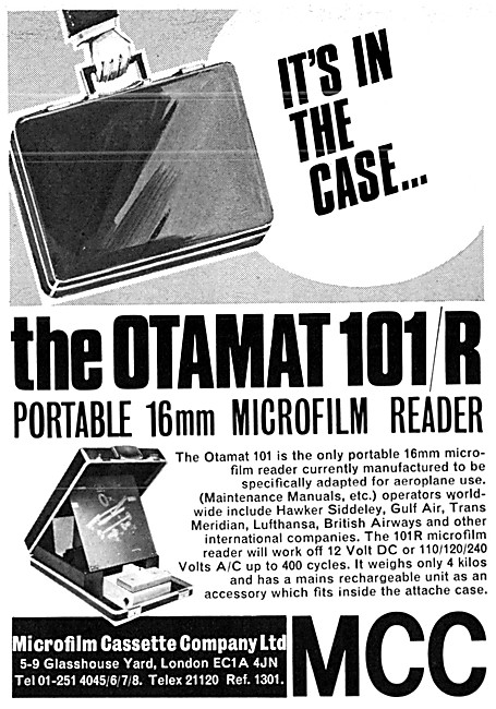 Microfilm Cassette Company OTAMAT 101R 16mm Microfilm Reader     