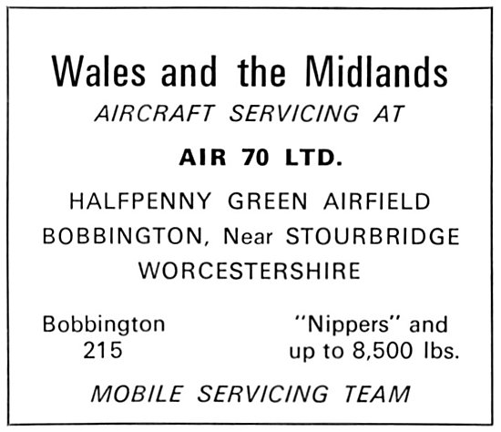 Air 70 Mobile Aircraft Servicing Halfpenny Green                 