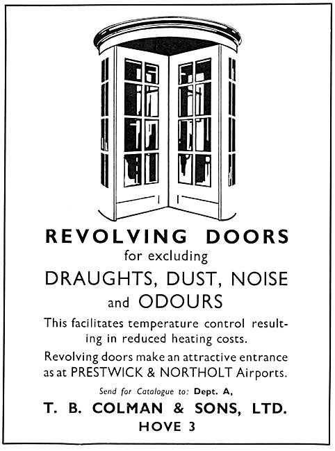 T.B.Colman & Sons Manufacturers Of Revolving Doors 1953          