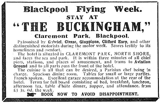 Stay At The Buckingham Hotel For The Blackpool Flying Week       