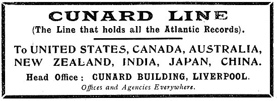 Cunard Line 1920                                                 