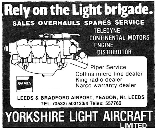 Yorkshire Light Aircraft. Leeds Bradford. Aero Engine Overhauls  