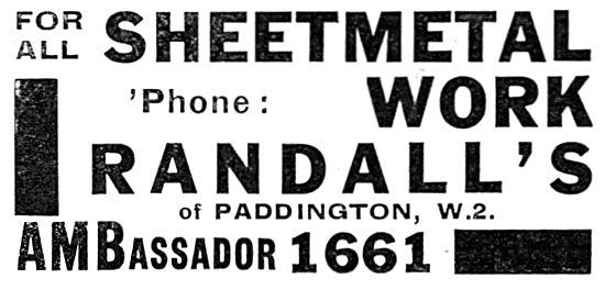 Randall's Of Paddington - Sheet Metal Workers                    
