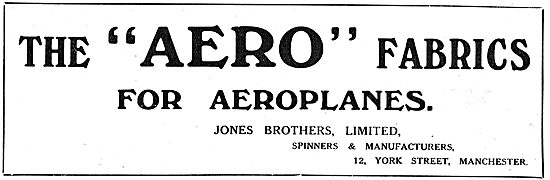 Jones Brothers Aero Fabrics.12 York St Manchester                