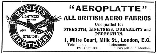 Aeroplatte All British Aero Fabrics - Rogers Brothers            