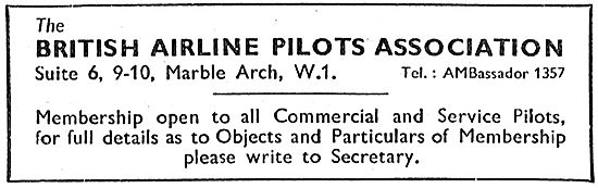 British Airline Pilots Association. BALPA 1950                   