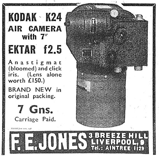 F.E Jones 3 Breeze Hill Liverpool Kodak K24 Air Camera Ektar f2.5