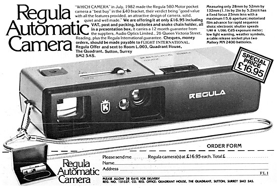 Regula Automatic Camera 1983 Advert                              