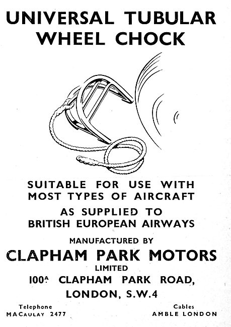 Clapham Park Motors. Universal Tubular Wheel Chocks              