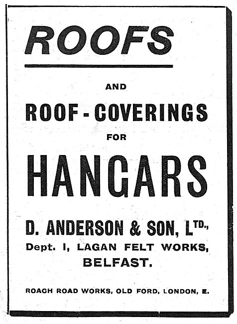 D.Anderson & Son Lagan Felt Works Belfast - Hangar Roof Coverings