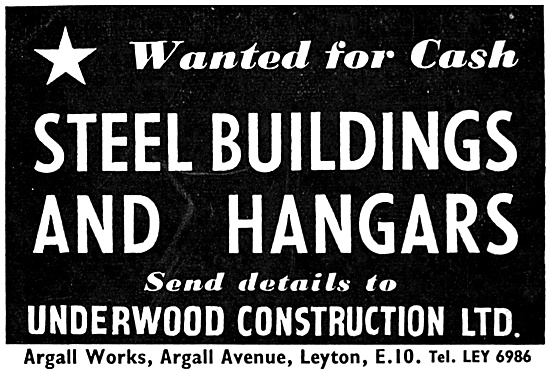 Underwood Contsruction Leyton 1952 Advert                        