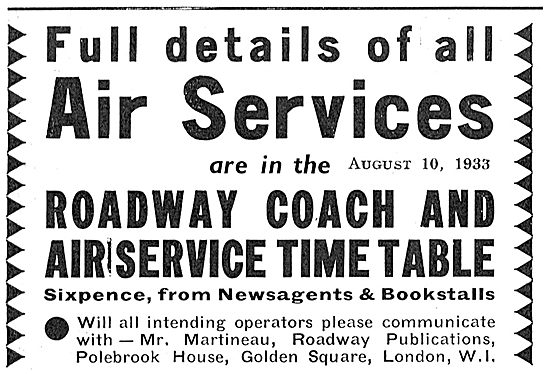 Coach And Air Service Timetables Roadway Publications            