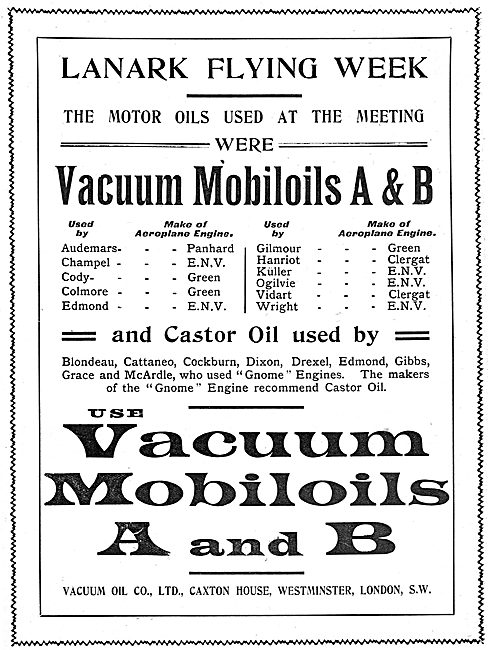 Mobiloil - Lanark Flying Meeting 1910                            