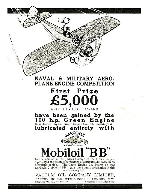 Mobiloil BB Used In The Naval & Miltary Prize Winning 100HP Green