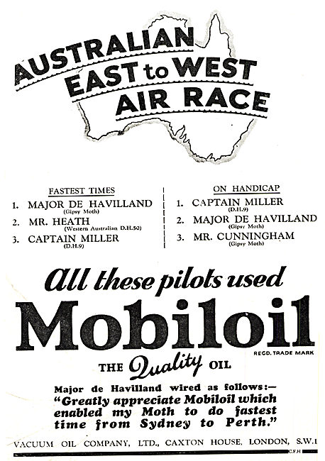 Mobiloil Aircraft Lubricants 1929                                