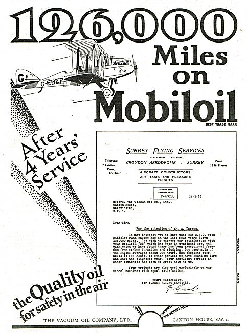 26,000 Miles On Mobiloil - Surrey Flying Services Testimonial    