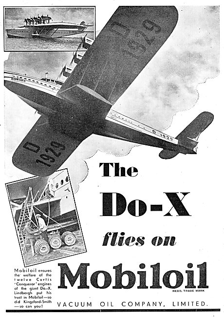 The Do-X Flies On Mobiloil.                                      