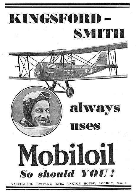 Kingsford Smith Always Uses Mobiloil                             