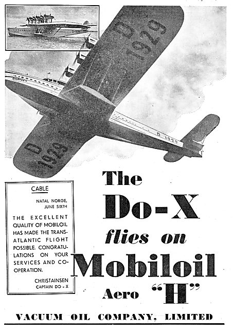 The Do-X Flies On Mobiloil Aero 
