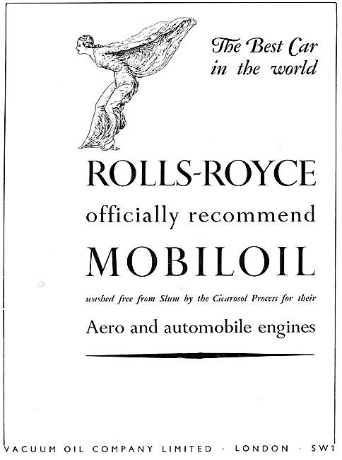 Mobiloil Lubricants Recommended By Rolls-Royce                   